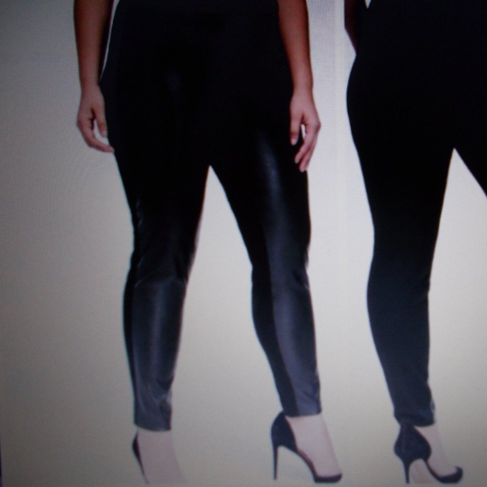 MOSSIMO Women's Faux Leather Front Leggings XL